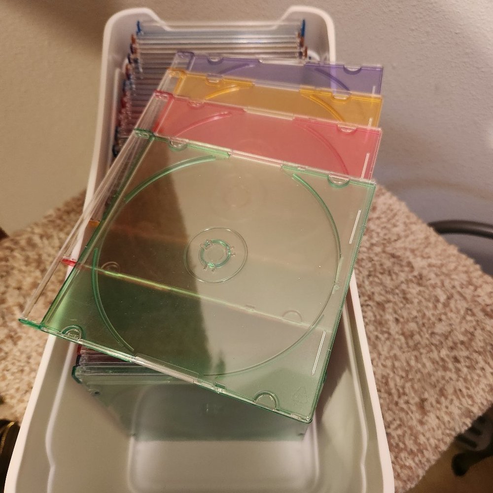 50 Multi Color CD Cases with basket